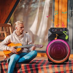 18″ Bluetooth PA Speaker System 4500W with Mic Guitar Jack for Live Performance