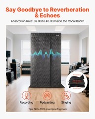 VEVOR 6.56ft Portable Vocal Booth Pro-Grade Recording Studio forEcho-Free Vocals
