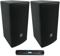 2) JBL AC16 Black 6″ 640 Watt 2-Way 16 Ohm Passive Wall Mount Speakers+Crown Amp