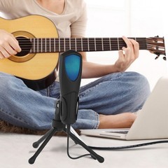 Mini USB Condenser Microphone Podcast Studio Recording Mic For PC Desktop Laptop
