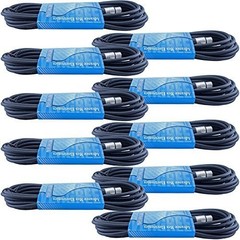 MCSPROAUDIO 10 Pack of 25 Foot Male to Female 3 Pin XLR 25 feet, Black