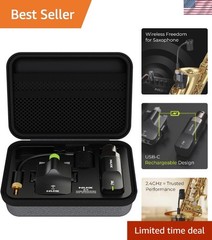 Saxophone Wireless System with Charging Case,Operation Range of 20 Meters,Hig…