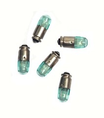 2pc Green LED Pilot Lamp 388 Sub miniature Midget GROOVE Base 24V 6x16mm DECA
