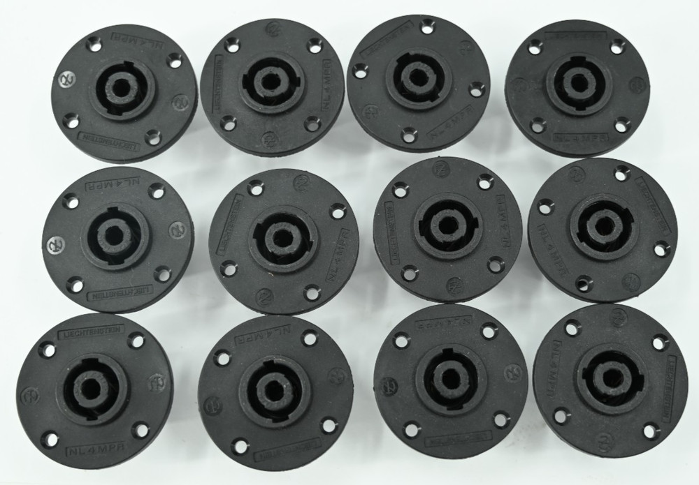Lot of (12) Genuine NEUTRIK NL4MPR 4-Pole SPEAKON Large Round Twist Lock