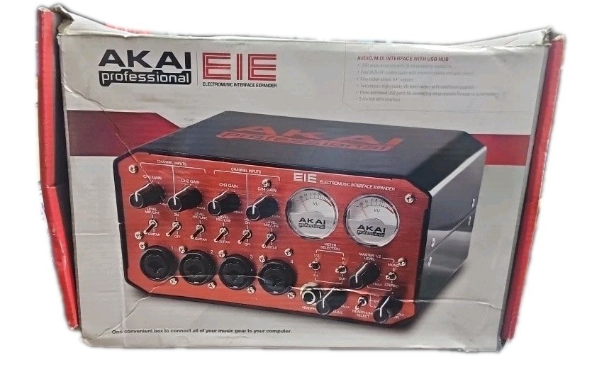 Akai Professional EIE USB Audio Interface A102 4 Channel XLR MIDI Red No P/S
