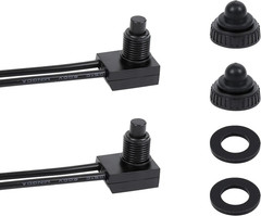 2PCS 12V Waterproof Push Button Switch, KP-107 On/Off SPST Switch with 4 Inch Li