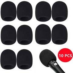 10 Pcs Thick Handheld Stage Microphone Windscreen Foam Case Cover Karaoke Black