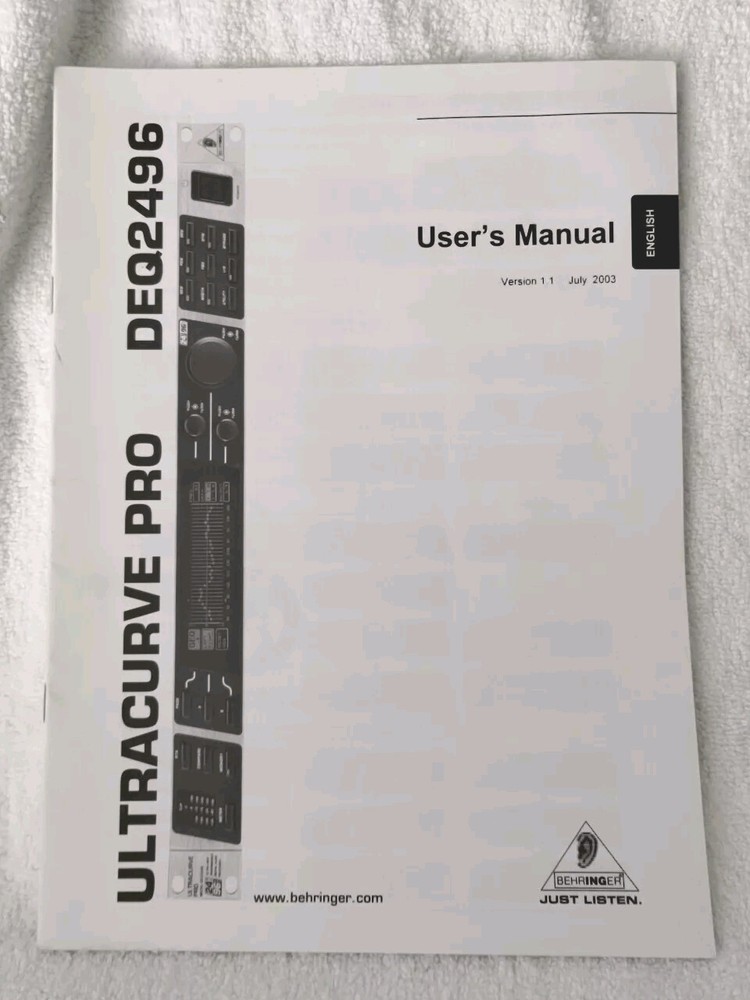 BEHRINGER DEQ2496 Original Manual