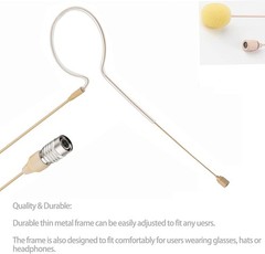 Single Hook Head Headset Microphone For Audio Technica Wireless Mini Hirose 4pin
