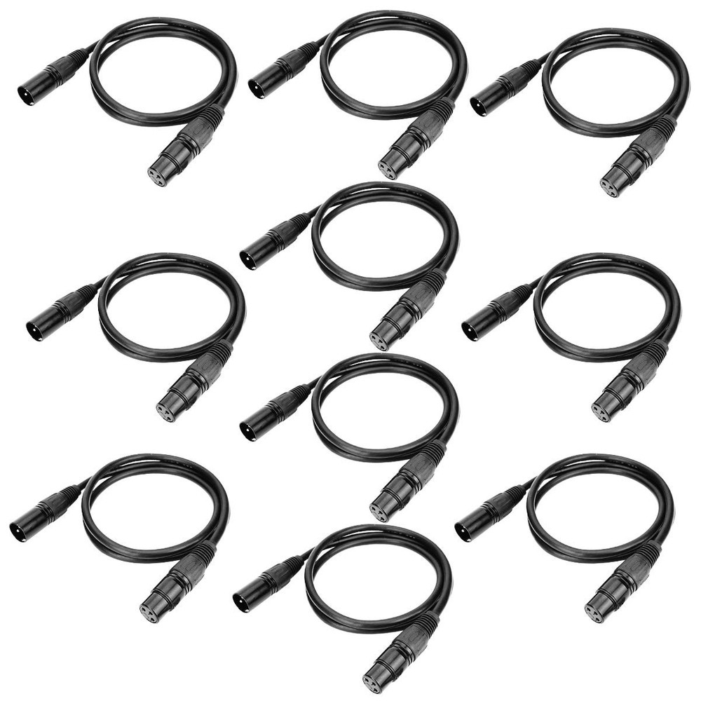 3.2ft DMX Cable, 10PCS 1 Meter DMX Signal Cables Signal Wires, 3-Pin XLR Male