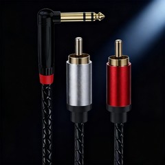 Studio Quality TRS To 2RCA Sound Adapters Corrosion Resistant Metal Housing For