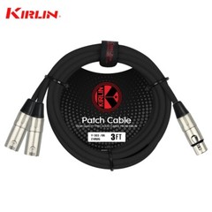 Kirlin 3FT Splitter Y-Cable 3-Pin XLR Female to Dual XLR Male 24AWG Y-303-03