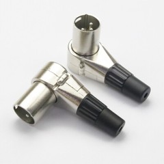 4PCS Adjustable 3 Pin XLR Male Right Angle Connector 7 Angle Positions