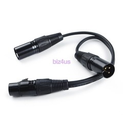 10PCS 3-Pin XLR Female Jack to Dual 2 Male Plug Y Spiter Splitter Cable 16 AWG