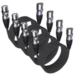 XLR Microphone Cable 6.6FT-4 Pack, 3-Pin Heavy Duty Balanced Microphone Cord …