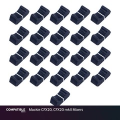 Set of 21 Black Fader Caps for Mackie CFX20, CFX20 mkII Mixers