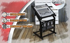 GRIFFIN Rack Mount Stand – Music Studio Recording Mixer Cart Rail Gear Holder