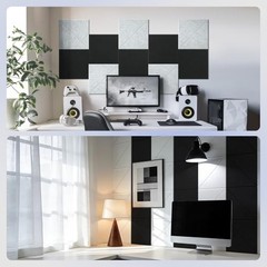 Acoustic Panels, Peel & Stick Sound Absorbing Wall Panels 12″ x 10 Pack Black