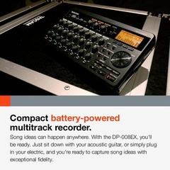 DP-008EX 8-Track Digital Pocketstudio Multitrack Recorder, Built-in Mics, Songwr