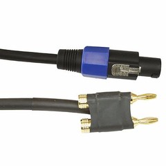 3ft foot feet Speakon compatible to dual banana plug PA speaker cable 12ga gauge