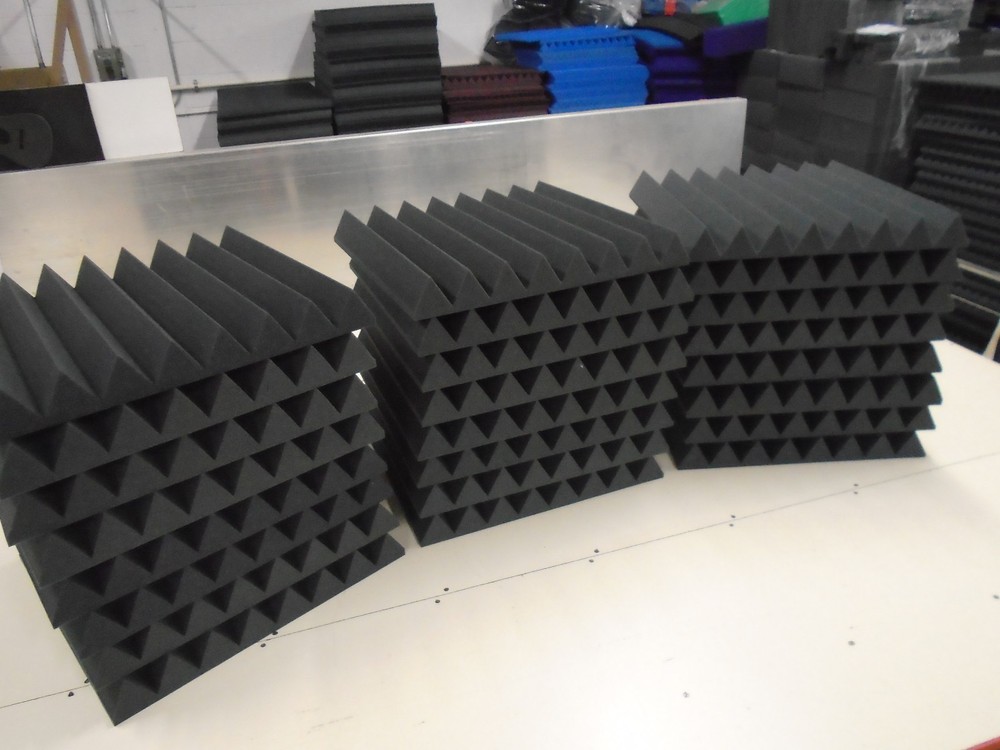 Acoustic Studio Soundproofing Foam Panels Wedge/Pyramid 24 Tiles 24″x 24″x 3″