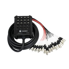 PRORECK 25ft 12-Channel XLR Snake Cable Low Profile Stage Box Pro Audio Cord