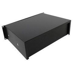 19″ 3U Steel Plate DJ Drawer Equipment Cabinet with Keys Black, in stock