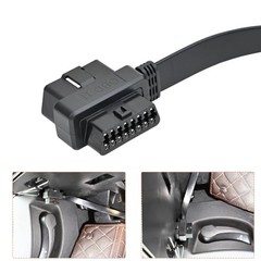 Right Angle OBD II OBD2 16 Pin Splitter Extension Cable 1x Male and 2X Female