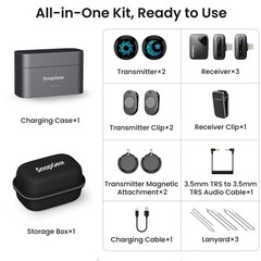 M2 Magnetic Wireless Microphone for iPhone/Camera/Android, Ultralight 9.5g, 9…