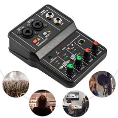 2Channel Mini Audio Mixer USB Bluetooth DJ Sound Mixing Console Amplifier Studio