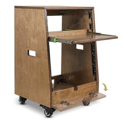 Sound Town DIY Slanted 12U Studio Rack (4U+8U ), Weathered Brown (SDRK-ST12TB)
