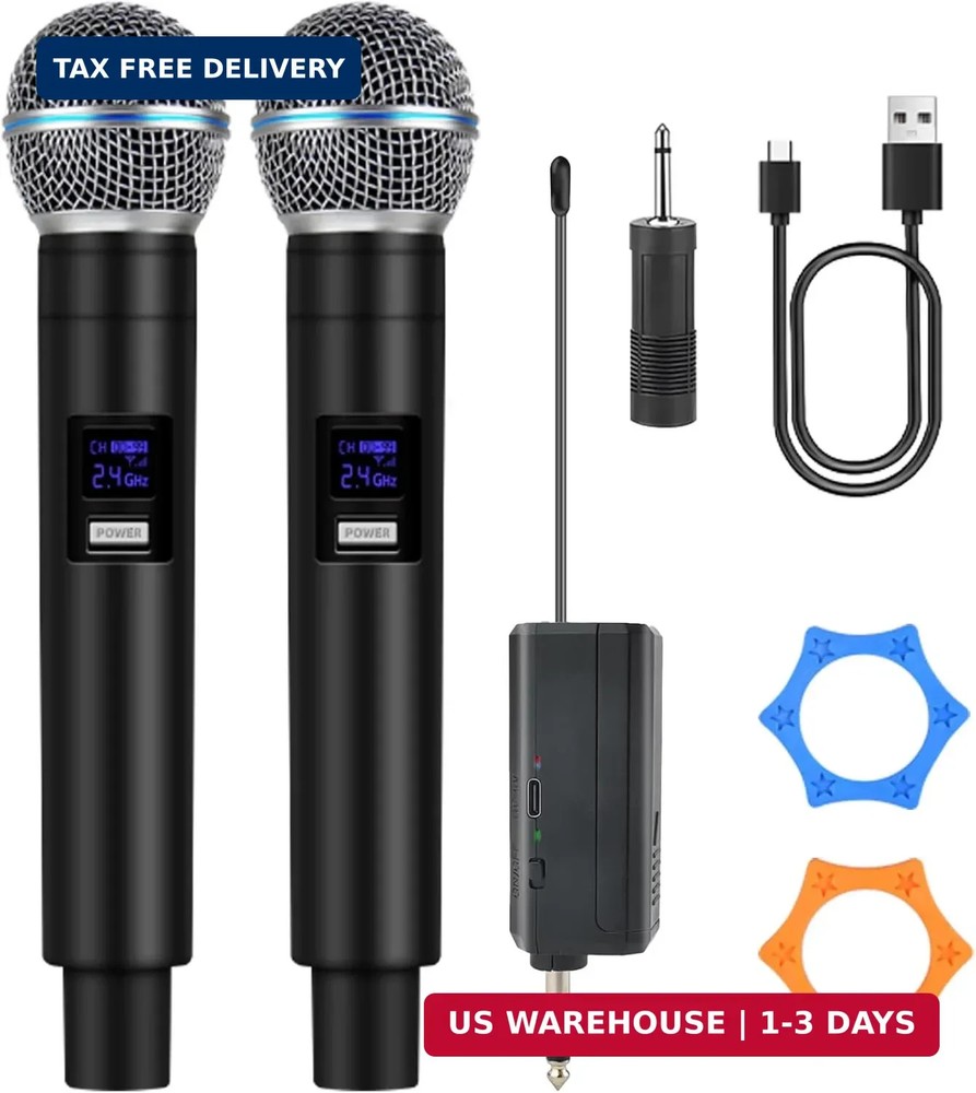 Professional Wireless Microphone for Podcast, Karaoke & Singing – 2.4GHz Portabl