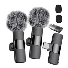 Wireless Microphone Mini Mic for iPhone/Android Phone, LED Display Lavalier Mic