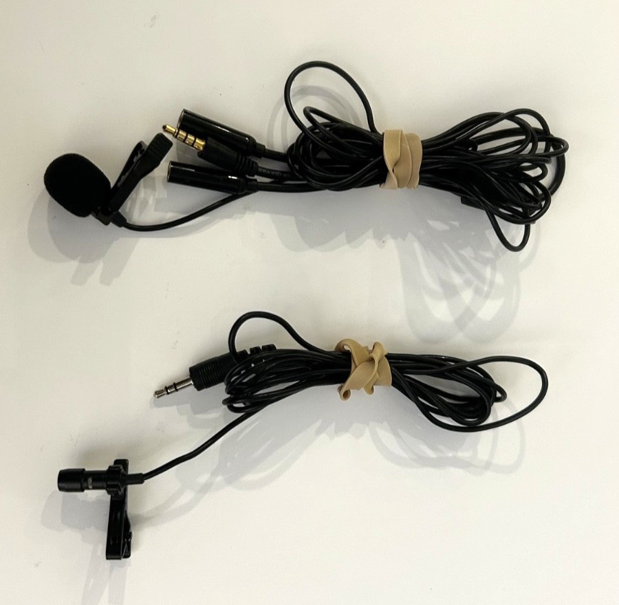 Wired Lapel Microphone with 3.5mm input Set of Two NEW Never used