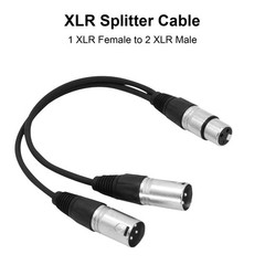3Pin XLR Female Jack To Dual 2 Male Plug Y Splitter Cable Adapter Microphone