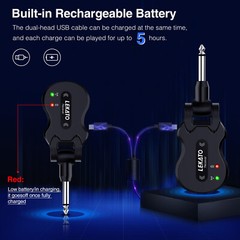 LEKATO Wireless Guitar Transmitter Receiver Bass 2.4Ghz/5.8GHz UHF 4 Channels
