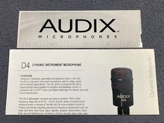 Audix D4 Dynamic Microphone Spec Sheet w/ Sticker