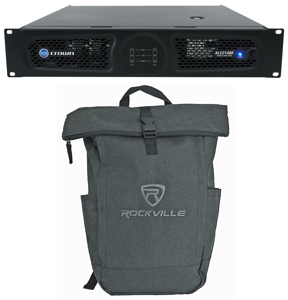 Crown XLC21300 2-Channel 1300w Power Amplifier For Pro/Cinema XLC 21300+Backpack