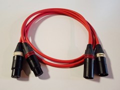 XLR Interconnect Balanced Cable (1.5m) PAIR – MOGAMI Wire NEUTRIK – RED/BLACK