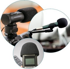 Microphone Cover, 6PCS Foam Mic Covers Black Microphone Windscreen Pop Filter Co