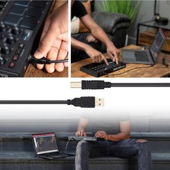 5 Feet USB B MIDI Keyboard Cable for Seamless Music Production – Male-to-Male