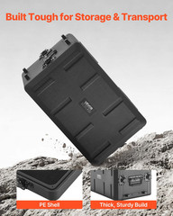 6U Rack Case 12in Depth Flight Rack w/Mic Compartment Polyethylene
