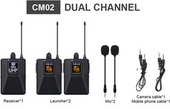 Debra Professional Audio UHF Wireless Interview Microphone Set CM-02 BRAND NEW