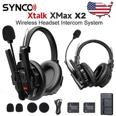 SYNCO XTalk XMax2 X2 500m Dual-Ear Wireless Intercom Headset System Full Duplex