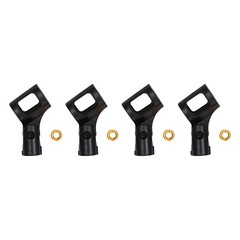 4 Pcs Universal 180° Microphone Clips Clamp Holder For Wired/ Wireless Mic Stand