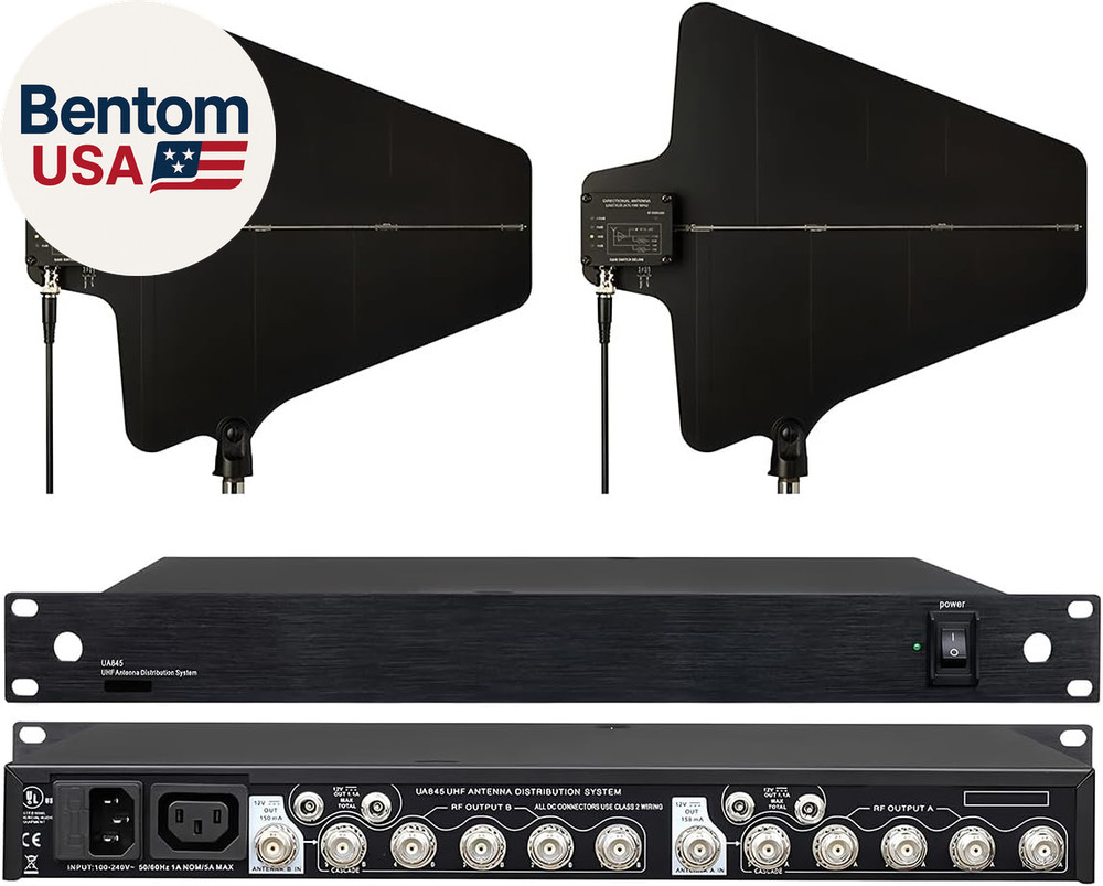 UHF Active Directional Antenna Power Distribution System for SHURE Wireless Micr