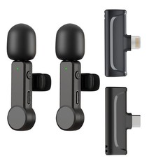 NPTCL Wireless Microphone for iPhone and Android Phones – 2 Pack Cordless Lav…