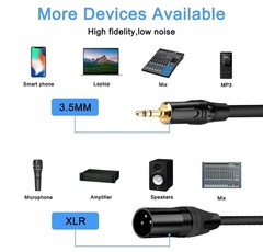 3.5Mm to XLR Cable, 1.5 FT XLR to 3.5Mm Unbalanced 1/8 Inch Mini Jack Stereo to
