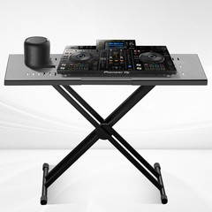 VEVOR Portable Expandable DJ Table w/ Double-X Braced Keyboard Stand Adjustable