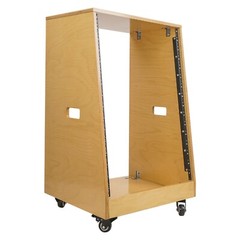 Sound Town DIY Slanted 16U Studio Rack, Plywood, Golden Oak (SDRK-16T)